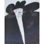 C Harper A man in a wide brimmed hat A sketch Signed Together with a collection of prints
