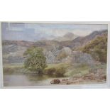 A.W. Ayling A landscape scene with a river in the foreground Watercolour Together with a
