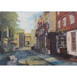 20th century British School A street in Windsor, depicting Nell Gwynn's House Oil on board