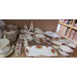 A Royal Albert Old Country Roses pattern part tea and dinner service etc