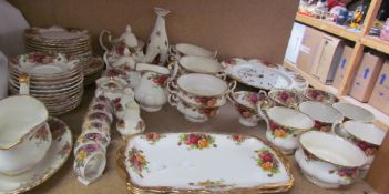 A Royal Albert Old Country Roses pattern part tea and dinner service etc