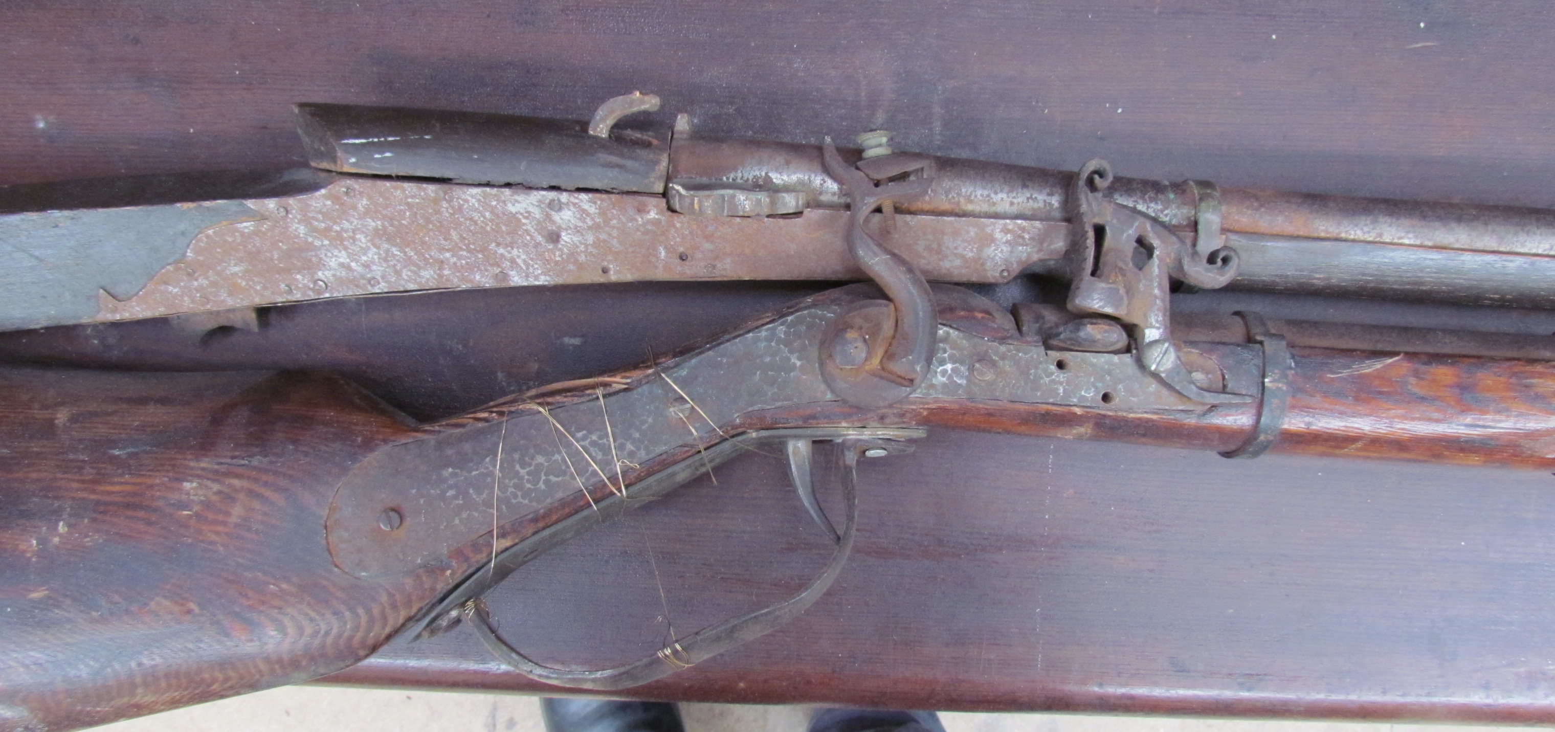 A continental flintlock rifle together with another rifle - Image 2 of 2