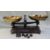 A pair of French brass and cast iron scales, with dished pans, the shaped base cast ''F10K'' - Image 2 of 4