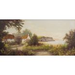 S Heath Cottage by the sea Oil on canvas Together with five other oil paintings