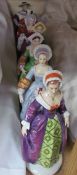 Sitzendorf - a collection of porcelain figures depicting Henry VIII and his six wives