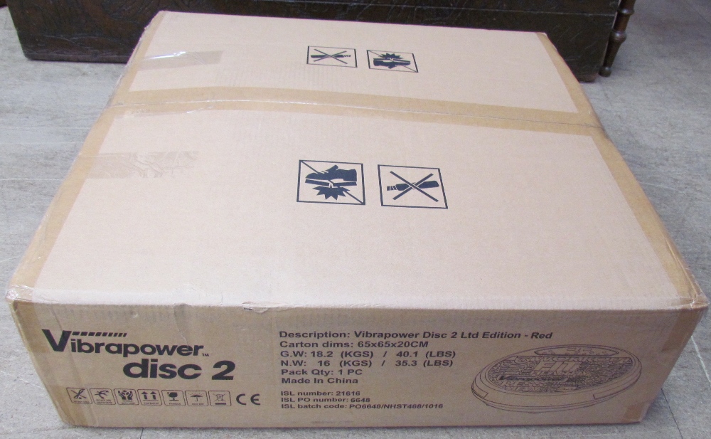 A Vibrapower Disc 2 Ltd Edition in red, oscillating fitness vibration plate, boxed, unopened - Image 2 of 2