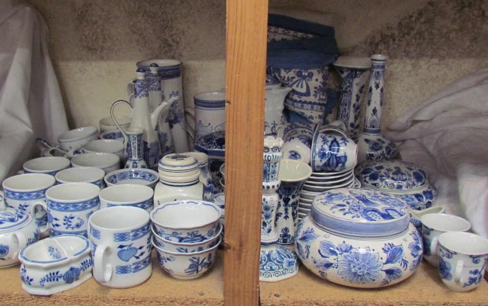 A collection of Delft pottery together with Czech blue and white porcelain etc - Image 2 of 4