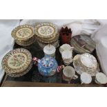 A collection of Royal Doulton series ware plates together with a Copeland part dessert set, part