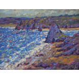 Paul Stephens The Gower Peninsula Oil on board Initialled Inscribed verso