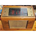 ''The Cambridge International'' Pye walnut cased radio
