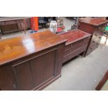 An Edwardian mahogany dressing chest together with a Victorian mahogany chest of drawers,