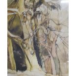Evelyn Brearley Trees Watercolour Signed Together with poster