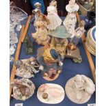 A Lladro figure of a fisherman together with a collection of Lladro figures, Coalport figures,