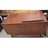 A 20th century mahogany side cabinet, with a turntable to the top,