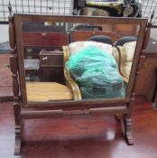 A 19th century mahogany toilet mirror,