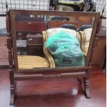 A 19th century mahogany toilet mirror,