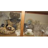 Assorted Waterford and Stuart crystal including drinking glasses, bowls,