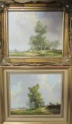 Henry H Parker Cattle watering Watercolour Signed Together with two Richard Tearoe oil paintings