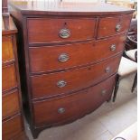 A 19th century bow fronted chest,