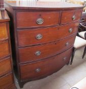 A 19th century bow fronted chest,