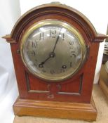 An Edwardian mahogany mantle clock, of domed form,