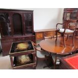 A Bevan Funnel extending dining table and eight chairs together with a wall unit,