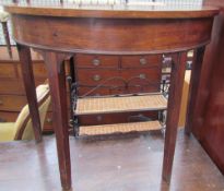 A George III half round table section with ogee brackets,