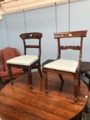 A matched set of six Regency mahogany dining chairs together with a gateleg dining table