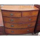 A 19th century mahogany bow front chest,