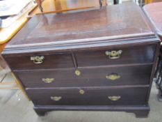 A mid 18th century mahogany chest,