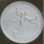 A pair of parian plaques depicting an angel,