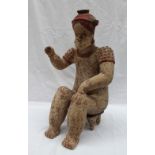 A pre-Columbian type Jalisco style bichrome pottery figure,