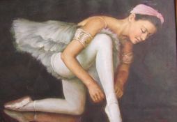 20th century A ballet dancer Oil on board Together with another similar