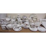 A Hammersley pottery Victorian violets pattern part tea set together with a Royal Albert part tea