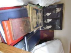 Assorted Beatles albums, cigarette cards, books, postcards,