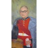 B E Steel Head and shoulders of a gentleman Oil on board Together with an extremely large