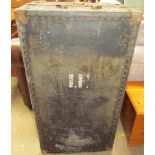 A trunk with metal fittings, initialled I.F.