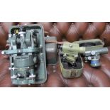 A Hilger & Watts Theodolite, together with a Wild Heerbrugg tilting level, a quick set level,