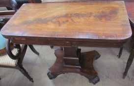 A William IV mahogany card table,