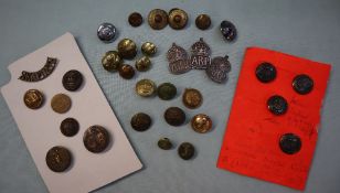 A collection of buttons including military, Lieutenant of the City of London,