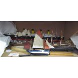 Scratch built ships models including the Sovereign of the sea etc