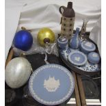 Assorted Wedgwood jasper wares together with a pottery tray etc