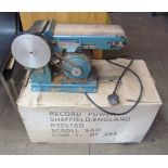 A Draper 4" x 36" Belt and disc sander BDS366 together with a Record scroll saw (Sold as seen,