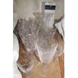 A Dartington crystal decanter together with a crystal vase,