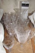 A Dartington crystal decanter together with a crystal vase,