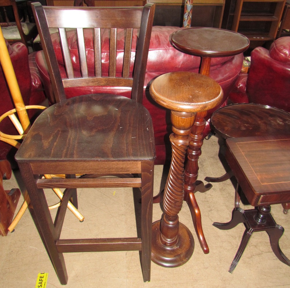 An Edwardian mahogany Sutherland table together with a mahogany occasional table with pie crust - Image 2 of 3