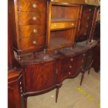 A reproduction mahogany sideboard together with a pair of reproduction mahogany bedside chests,