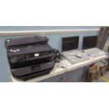 A HP Pavilion laptop together with another laptop, two printers, keyboards etc (All sold as seen,