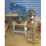 A Draper BS355 band saw together with a Draper GD16/12A pillar drill and a router (All sold as seen,