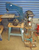 A Draper BS355 band saw together with a Draper GD16/12A pillar drill and a router (All sold as seen,